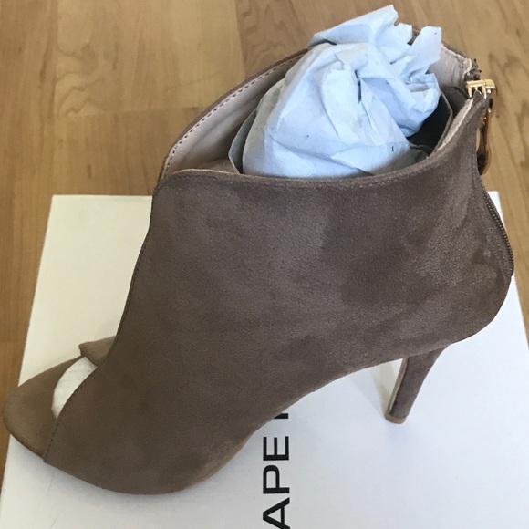 Light Brown Faux Suede High Heel Booties - Picture 3 of 5